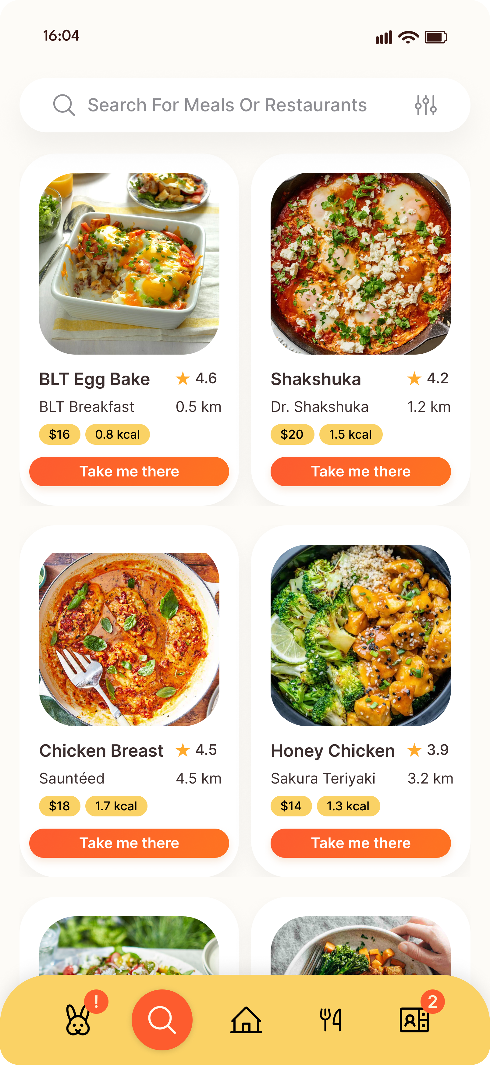 Food Searching UI Static