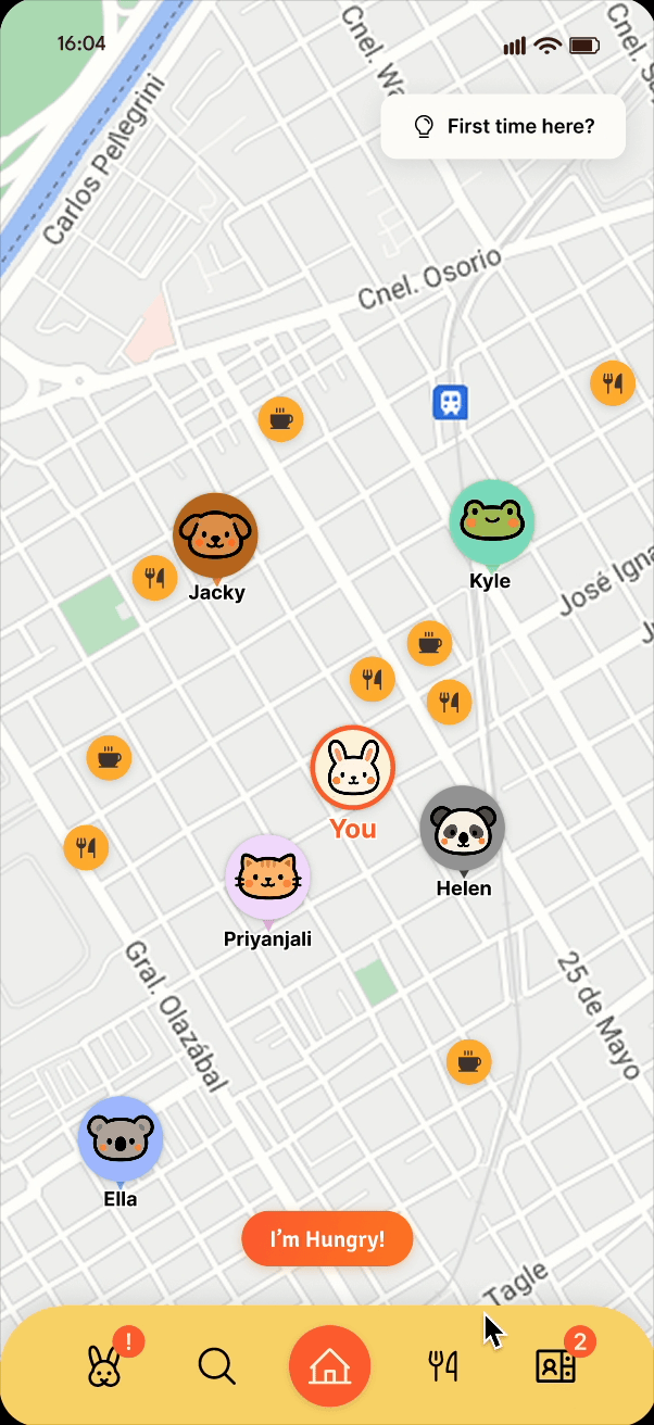Virtual Dining UI GIF
